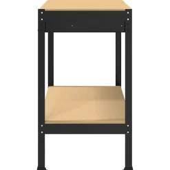 vidaXL Banco de trabajo con cajón con estante Negro 114 x 54 x 91 cm Sale