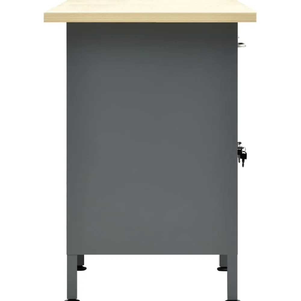 vidaXL Banco de trabajo de acero negro 160x60x85 cm Clearance