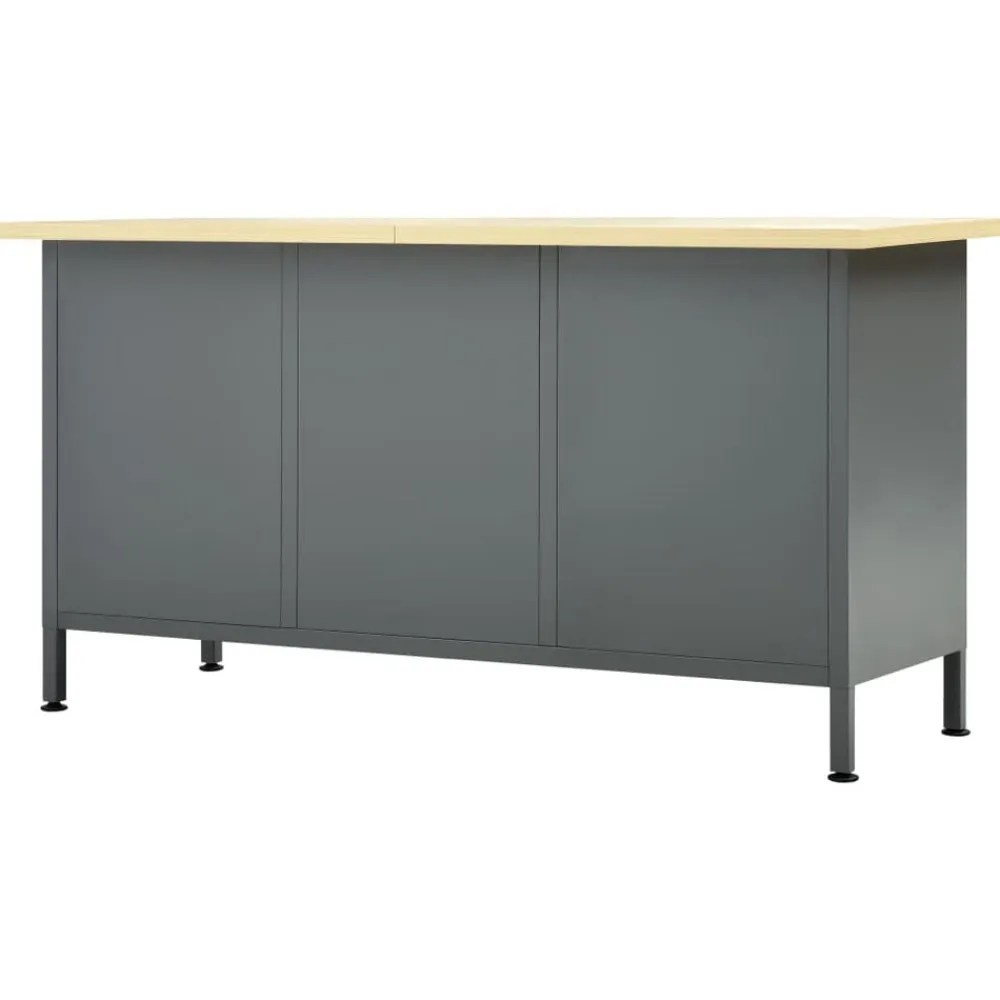 vidaXL Banco de trabajo de acero negro 160x60x85 cm Clearance