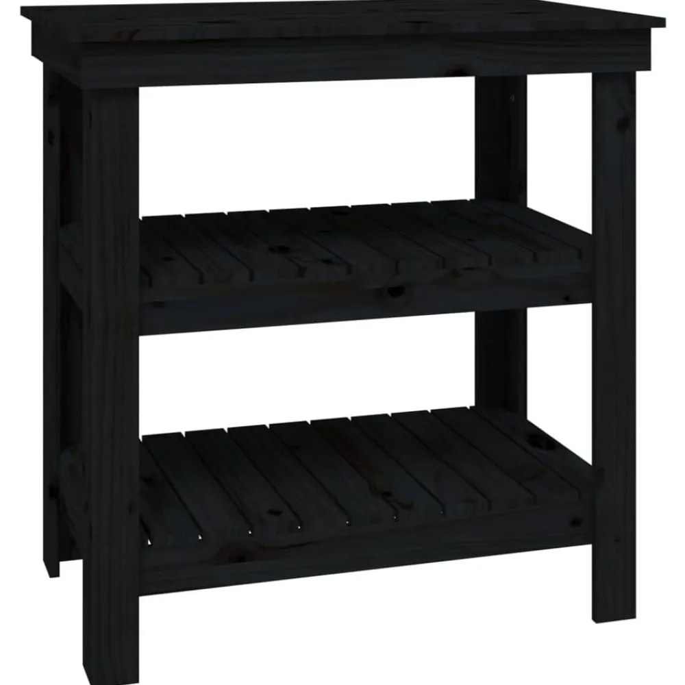 vidaXL Accesorios De Bricolaje-Banco de trabajo de madera maciza de pino 78,5x50x80 cm