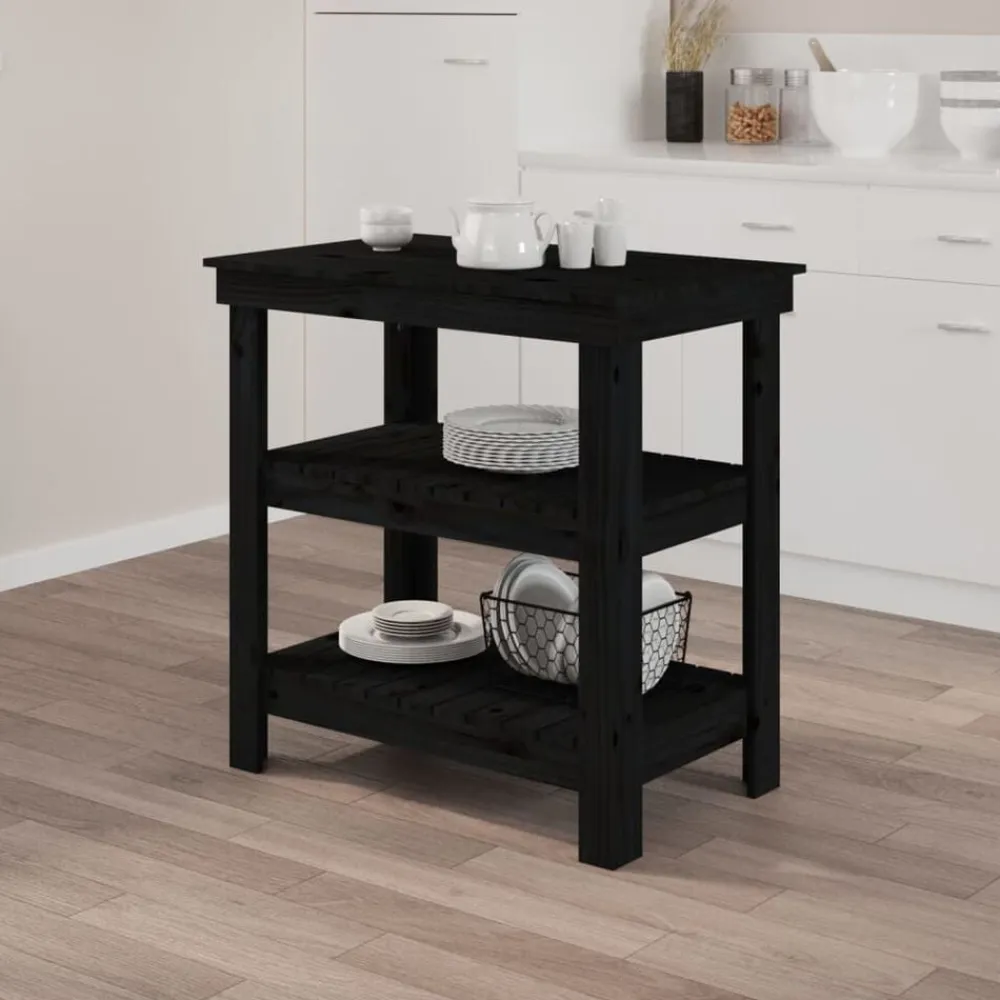 vidaXL Accesorios De Bricolaje-Banco de trabajo de madera maciza de pino 78,5x50x80 cm