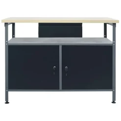 vidaXL Banco de trabajo de acero negro 120x60x85 cm Sale
