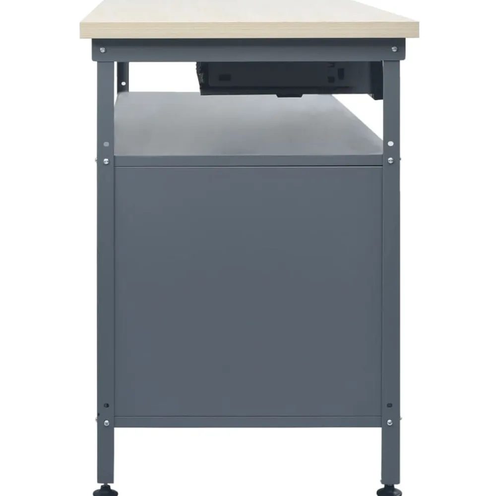 vidaXL Banco de trabajo de acero negro 120x60x85 cm Sale