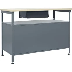 vidaXL Banco de trabajo de acero negro 120x60x85 cm Sale
