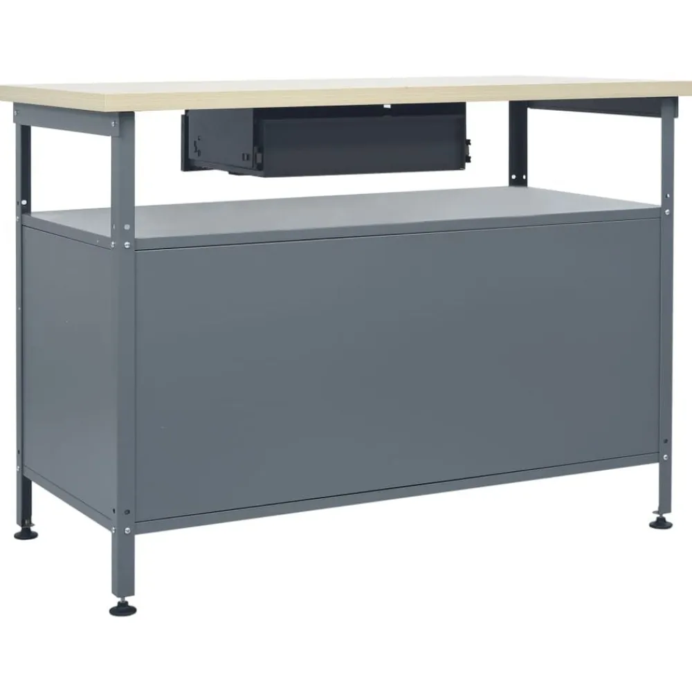 vidaXL Banco de trabajo de acero negro 120x60x85 cm Sale