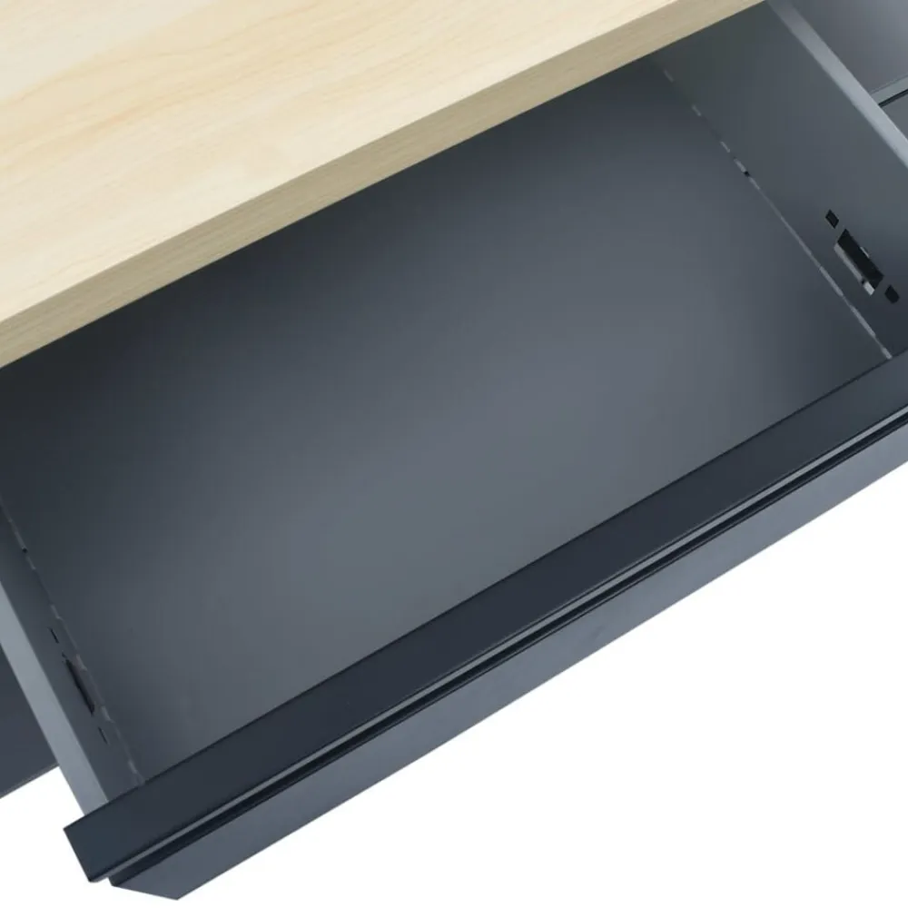 vidaXL Banco de trabajo de acero negro 120x60x85 cm Sale