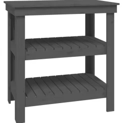 vidaXL Accesorios De Bricolaje-Banco de trabajo de madera maciza de pino 78,5x50x80 cm