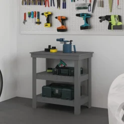vidaXL Accesorios De Bricolaje-Banco de trabajo de madera maciza de pino 78,5x50x80 cm