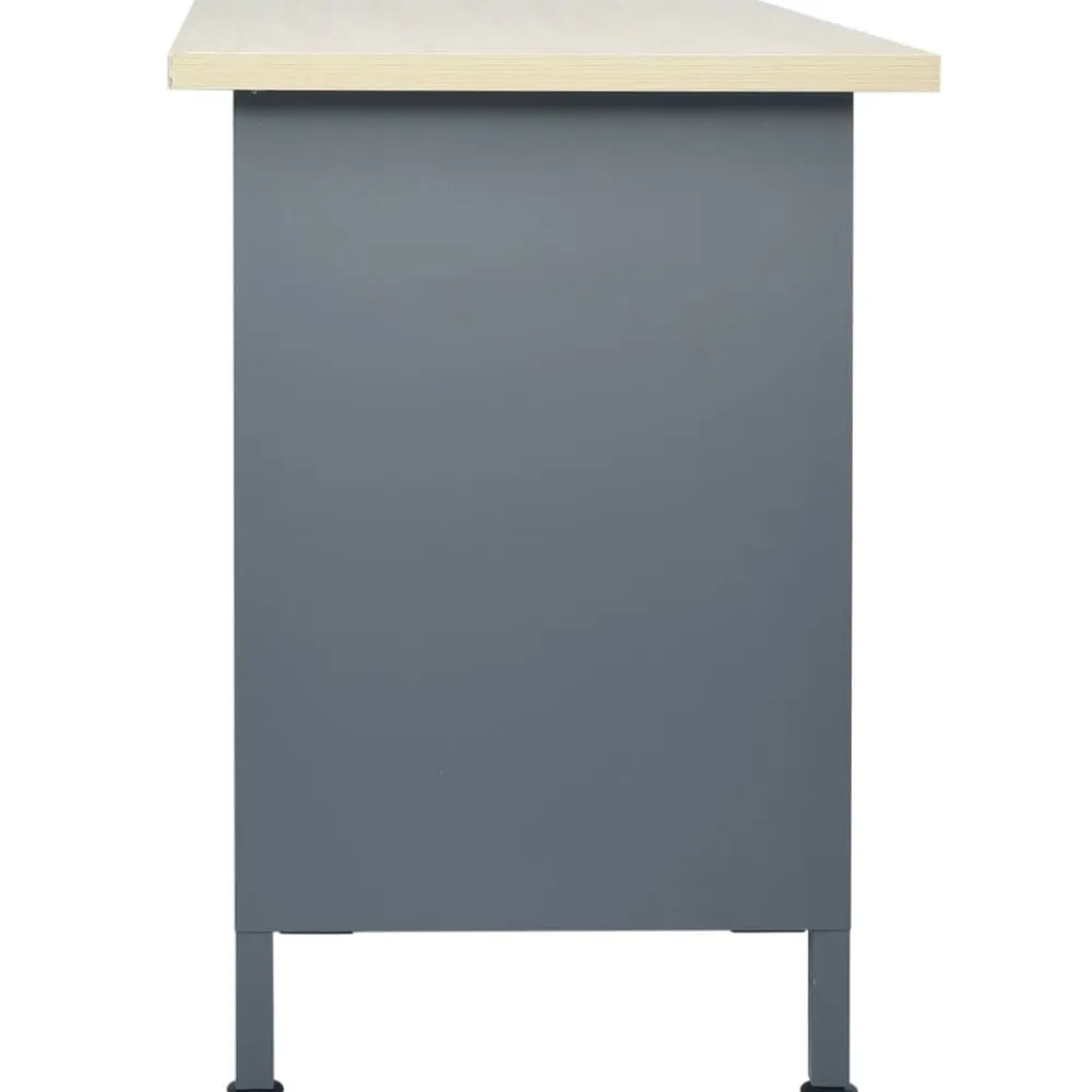 vidaXL Banco de trabajo de acero negro 120x60x85 cm Best