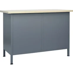 vidaXL Banco de trabajo de acero negro 120x60x85 cm Best