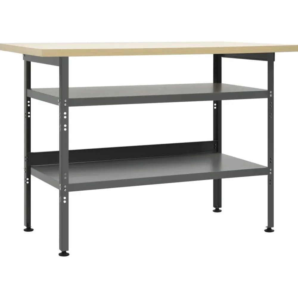 vidaXL Accesorios De Bricolaje-Banco de trabajo de acero gris 120x60x85 cm