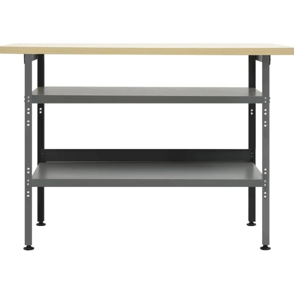 vidaXL Accesorios De Bricolaje-Banco de trabajo de acero gris 120x60x85 cm