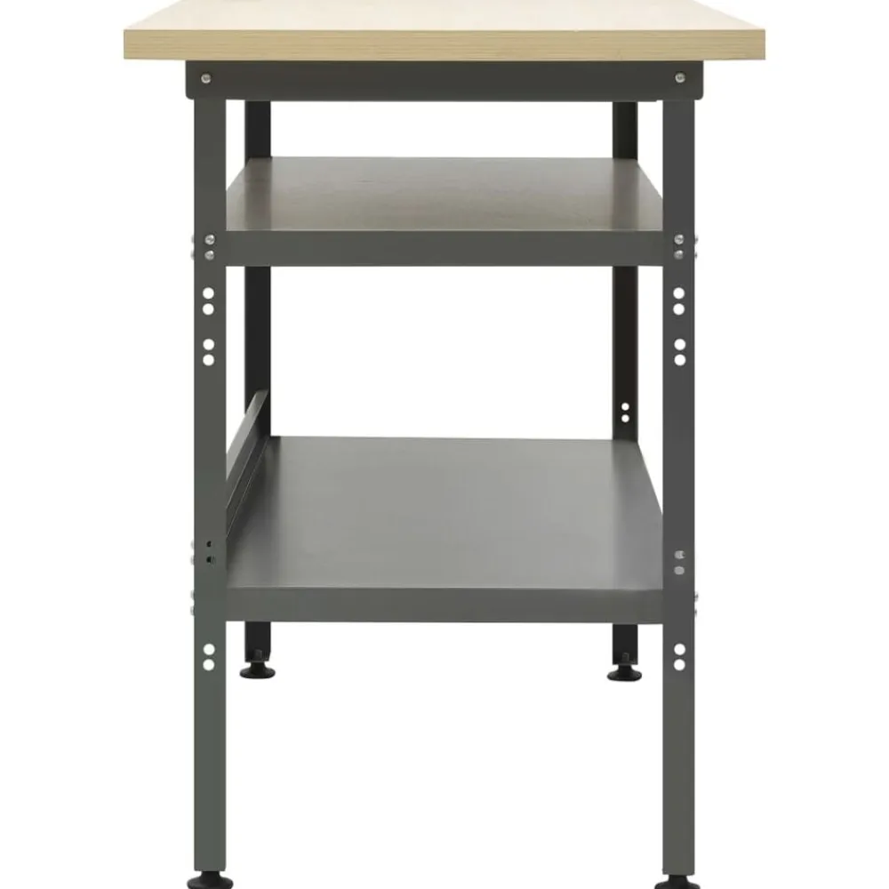 vidaXL Accesorios De Bricolaje-Banco de trabajo de acero gris 120x60x85 cm