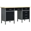 vidaXL Accesorios De Bricolaje-Banco de trabajo de acero negro 160x60x85 cm