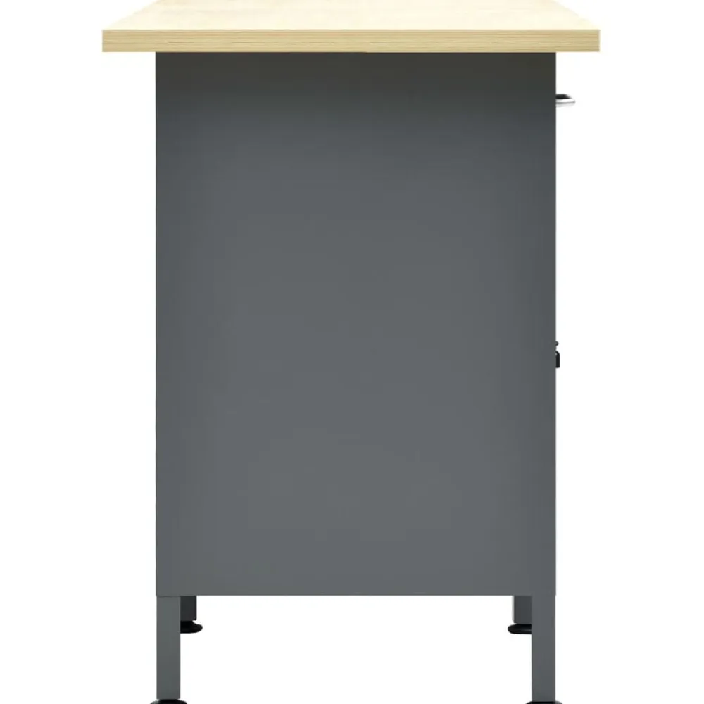 vidaXL Accesorios De Bricolaje-Banco de trabajo de acero negro 160x60x85 cm