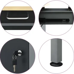 vidaXL Accesorios De Bricolaje-Banco de trabajo de acero negro 160x60x85 cm