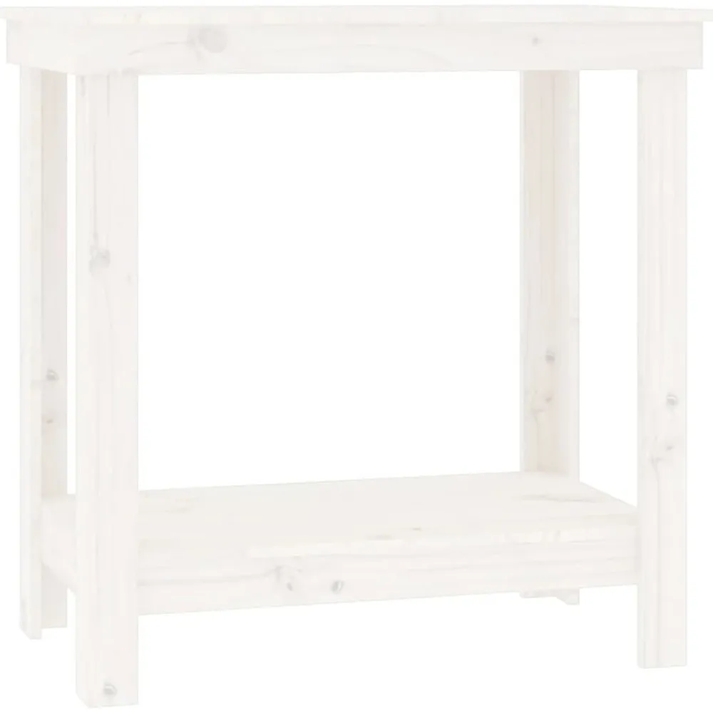 vidaXL Banco de trabajo de madera maciza de pino 80x50x80 cm Blanco Hot