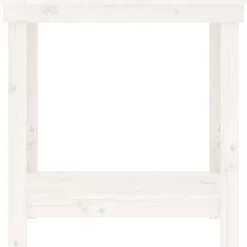 vidaXL Banco de trabajo de madera maciza de pino 80x50x80 cm Blanco Hot