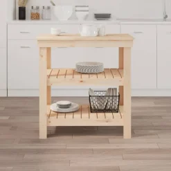 vidaXL Accesorios De Bricolaje-Banco de trabajo de madera maciza de pino 78,5x50x80 cm