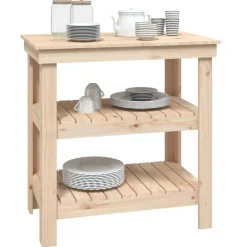 vidaXL Accesorios De Bricolaje-Banco de trabajo de madera maciza de pino 78,5x50x80 cm