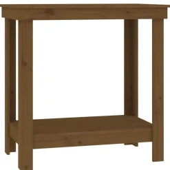 vidaXL Banco de trabajo madera maciza de pino marrón miel 80x50x80 cm Marrón miel Sale