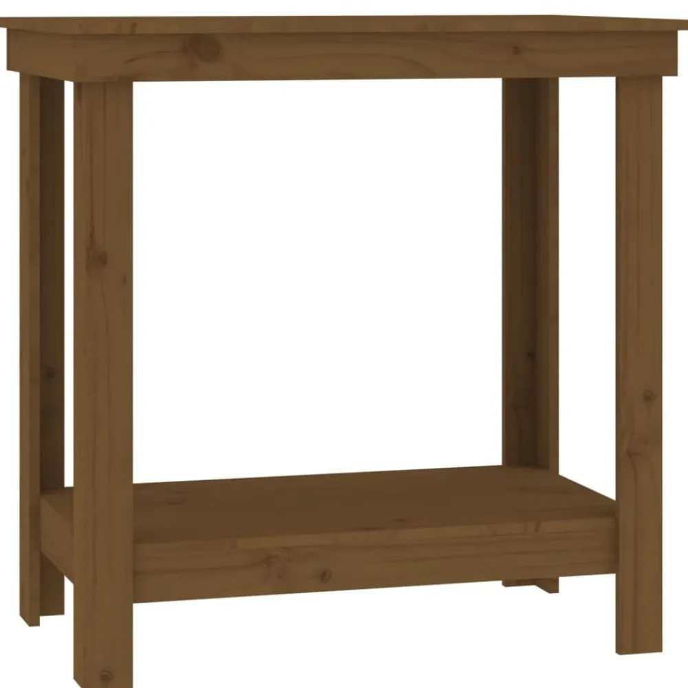 vidaXL Banco de trabajo madera maciza de pino marrón miel 80x50x80 cm Marrón miel Sale