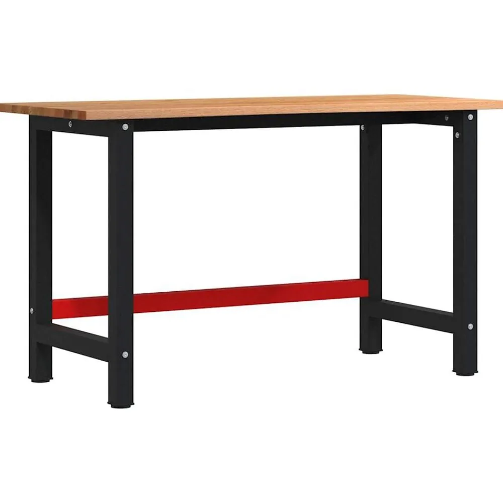 vidaXL Accesorios De Bricolaje-Banco de trabajo madera maciza roble marrón claro 140x60x81,5cm