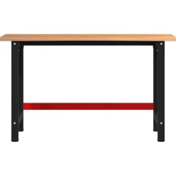 vidaXL Accesorios De Bricolaje-Banco de trabajo madera maciza roble marrón claro 140x60x81,5cm