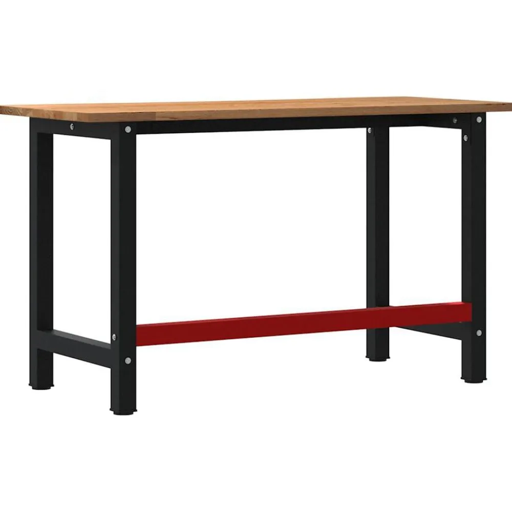 vidaXL Accesorios De Bricolaje-Banco de trabajo madera maciza roble marrón claro 140x60x81,5cm