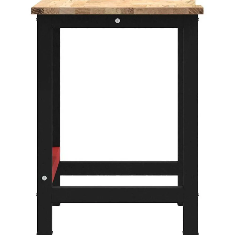 vidaXL Accesorios De Bricolaje-Banco de trabajo madera maciza de roble 100x60x81,5 cm