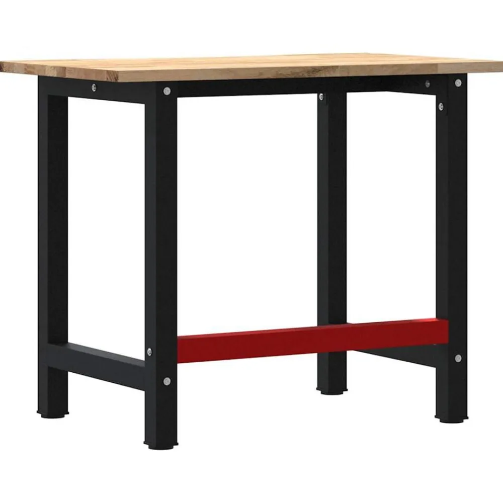 vidaXL Accesorios De Bricolaje-Banco de trabajo madera maciza de roble 100x60x81,5 cm