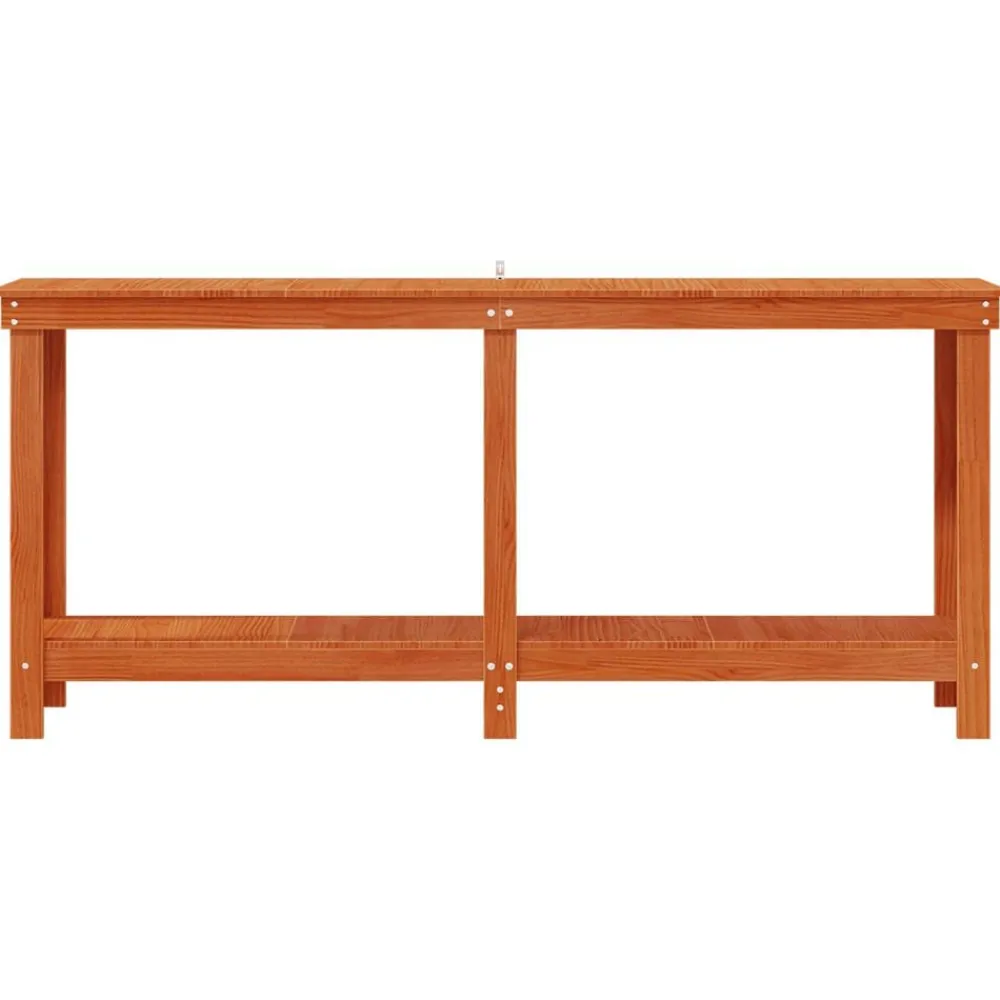 vidaXL Accesorios De Bricolaje-Banco de trabajo Marrón Cera 180 x 50 x 80 cm Pino macizo