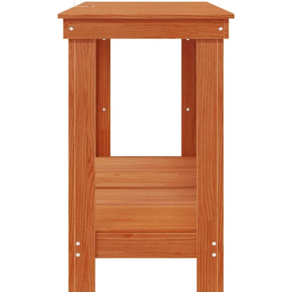 vidaXL Accesorios De Bricolaje-Banco de trabajo Marrón Cera 180 x 50 x 80 cm Pino macizo
