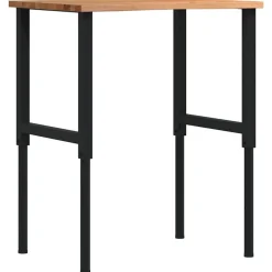 vidaXL Banco de trabajo madera roble marrón claro 80x60x(71,5-98) cm negro y marrón claro Online
