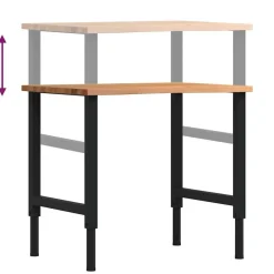 vidaXL Banco de trabajo madera roble marrón claro 80x60x(71,5-98) cm negro y marrón claro Online