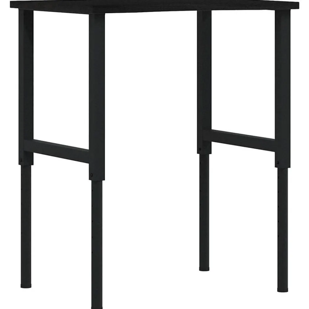 vidaXL Banco de trabajo madera roble marrón oscuro 80x60x(71,5-98) cm negro y marrón oscuro