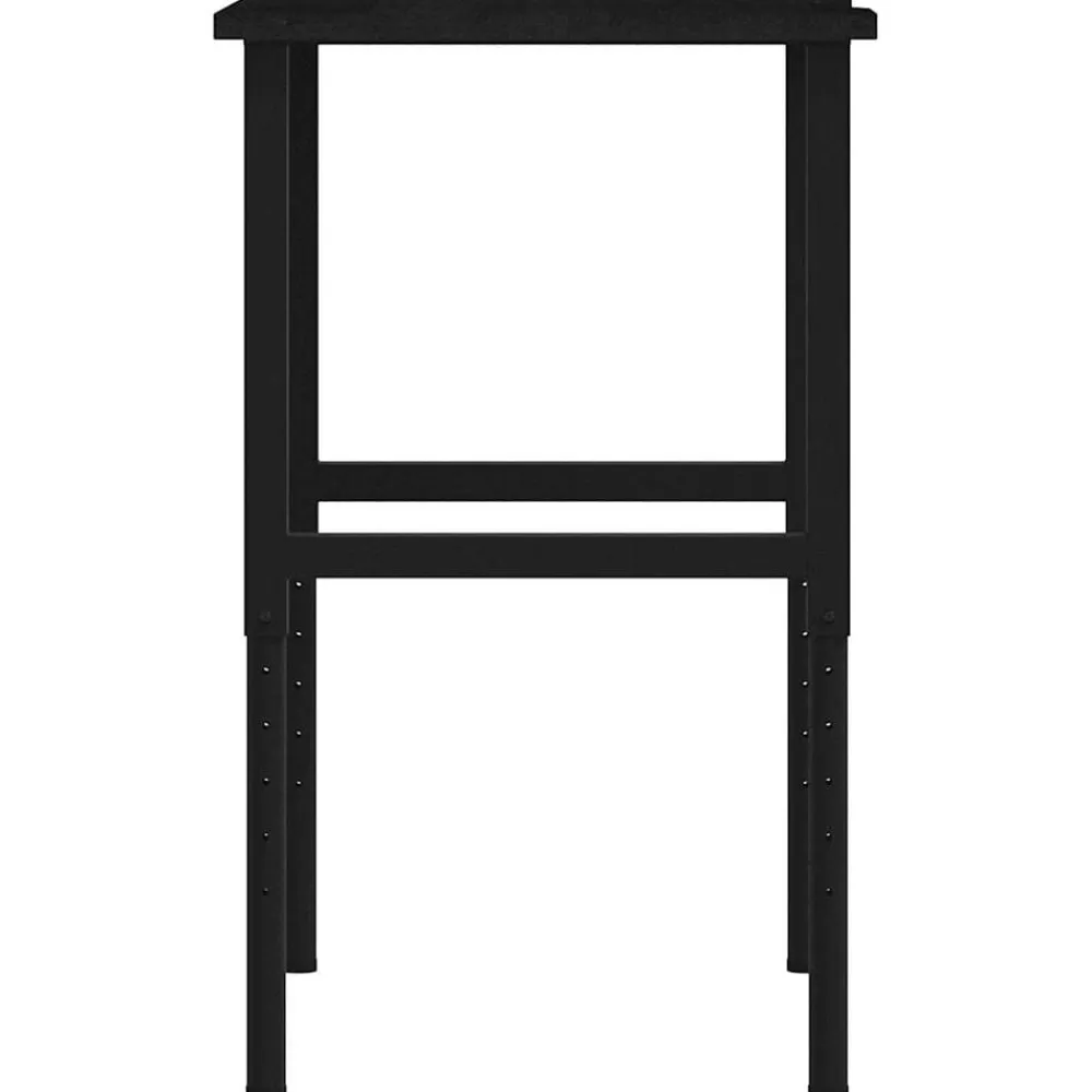 vidaXL Banco de trabajo madera roble marrón oscuro 80x60x(71,5-98) cm negro y marrón oscuro