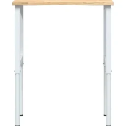 vidaXL Banco de trabajo madera maciza de roble 80x60x(71,5-98) cm blanco y natural
