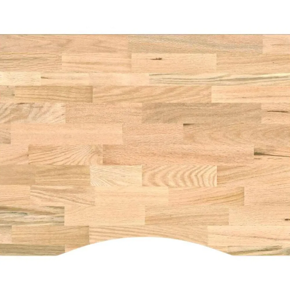 vidaXL Banco de trabajo madera maciza de roble 80x60x(71,5-98) cm blanco y natural