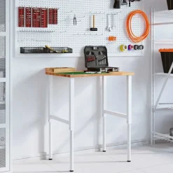 vidaXL Accesorios De Bricolaje-Banco de trabajo madera roble marrón claro 80x60x(71,5-98) cm