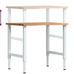 vidaXL Accesorios De Bricolaje-Banco de trabajo madera roble marrón claro 80x60x(71,5-98) cm