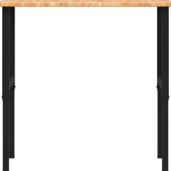 vidaXL Banco de trabajo rectangular madera maciza 100x60x(71,5-98) cm marrón claro y negro Best