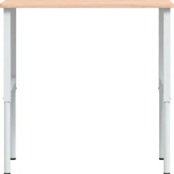 vidaXL Banco de trabajo rectangular madera maciza 100x60x(71,5-98) cm Marrón y blanco Discount
