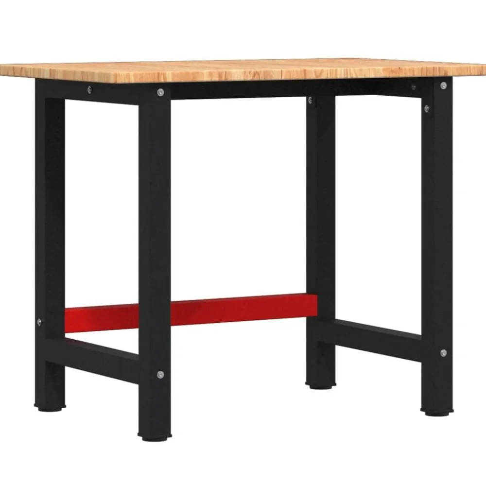 vidaXL Accesorios De Bricolaje-Banco de trabajo rectangular madera maciza roble 100x60x81,5 cm
