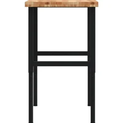 vidaXL Banco de trabajo rectangular madera maciza 100x60x(73-99,5) cm marrón oscuro y negro New