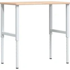 vidaXL Accesorios De Bricolaje-Banco de trabajo rectangular madera maciza 100x60x(71,5-98) cm