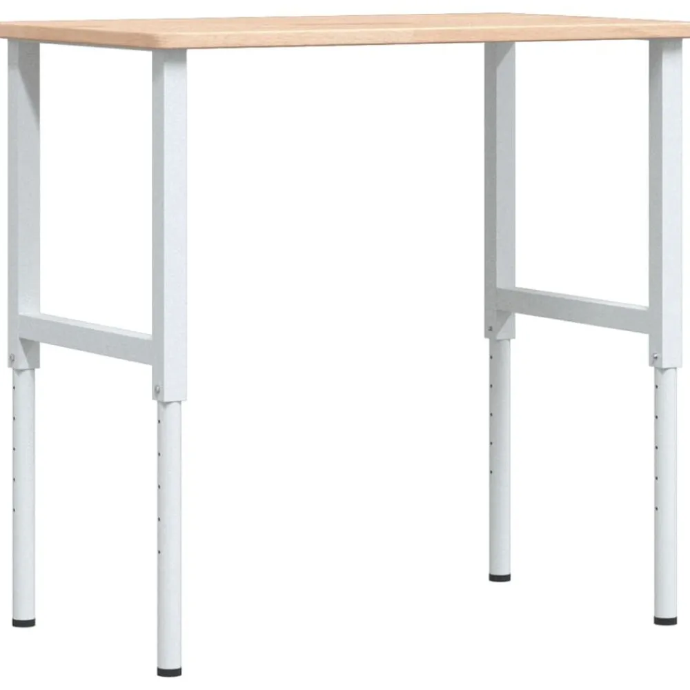 vidaXL Accesorios De Bricolaje-Banco de trabajo rectangular madera maciza 100x60x(71,5-98) cm