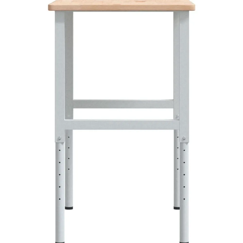 vidaXL Accesorios De Bricolaje-Banco de trabajo rectangular madera maciza 100x60x(71,5-98) cm