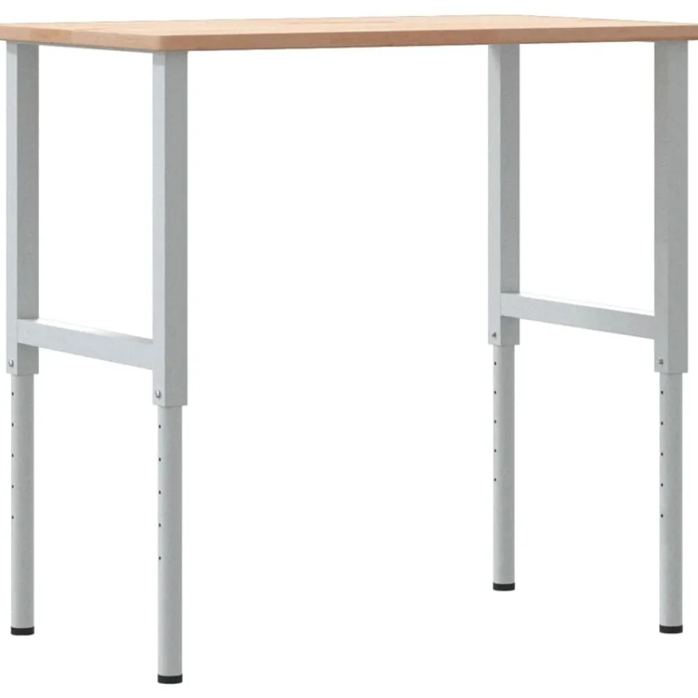 vidaXL Accesorios De Bricolaje-Banco de trabajo rectangular madera maciza 100x60x(71,5-98) cm