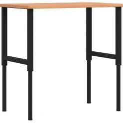 vidaXL Accesorios De Bricolaje-Banco de trabajo rectangular madera maciza 100x60x(71,5-98) cm